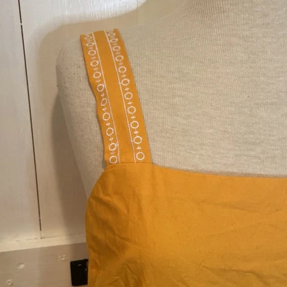 NWT J Crew Factory Orange Ruffed Midi Dress - Picture 2 of 5